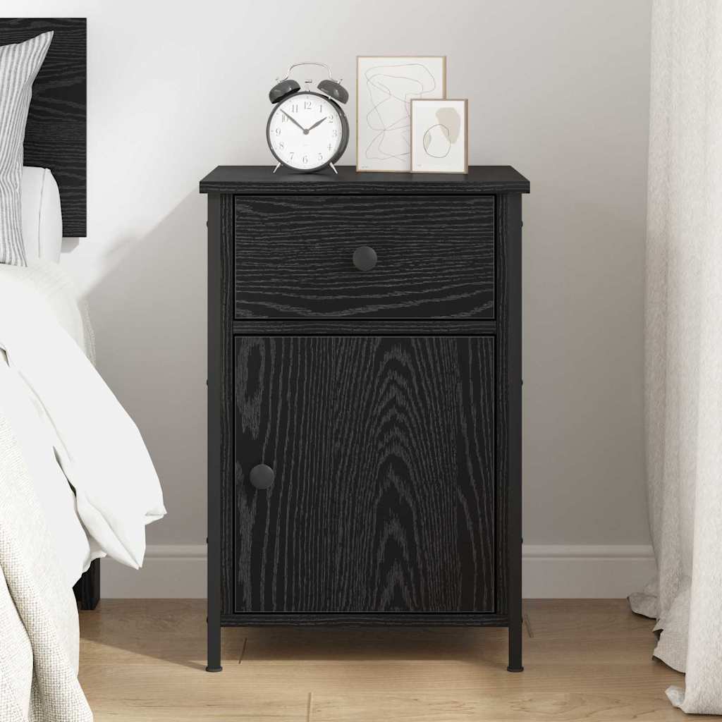 vidaXL Szafka Nocna Czarny Dąb 40 x 42 x 60 cm Materiał drewnopochodny