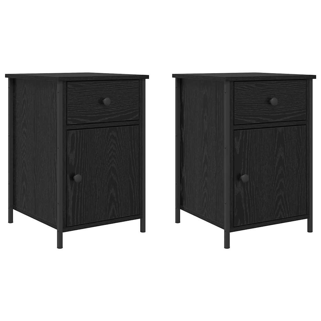 vidaXL Szafka Nocna z szufladą 2 pcs Czarny Dąb 40 x 42 x 60 cm