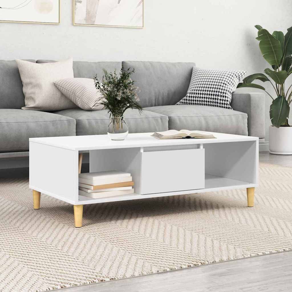 vidaXL Stolik kawowy Biały 102 x 55 x 35 cm Materiał drewnopochodny