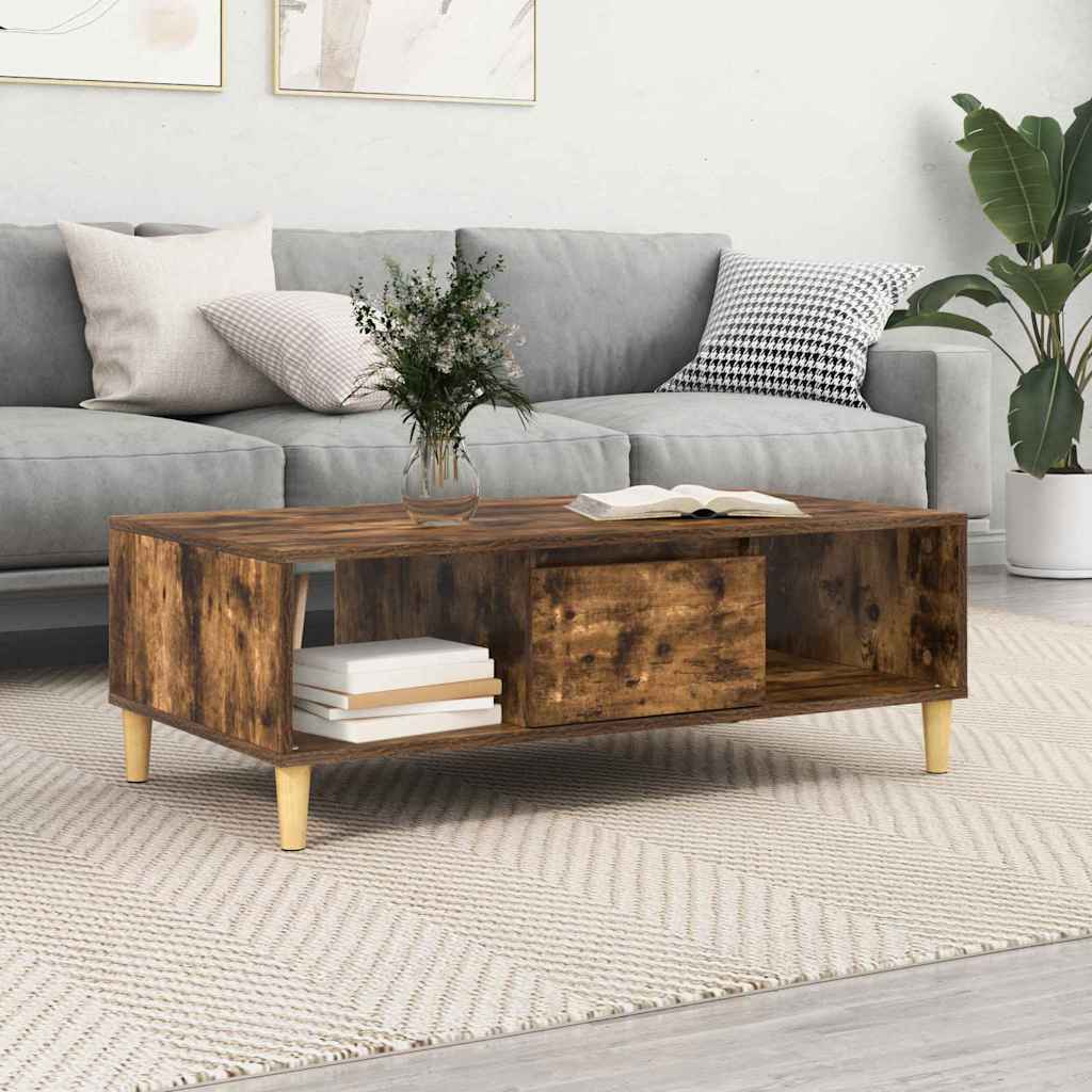 vidaXL Stolik kawowy Dąb wędzony 102 x 55 x 35 cm