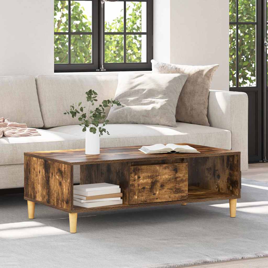 vidaXL Stolik kawowy Dąb wędzony 102 x 55 x 35 cm