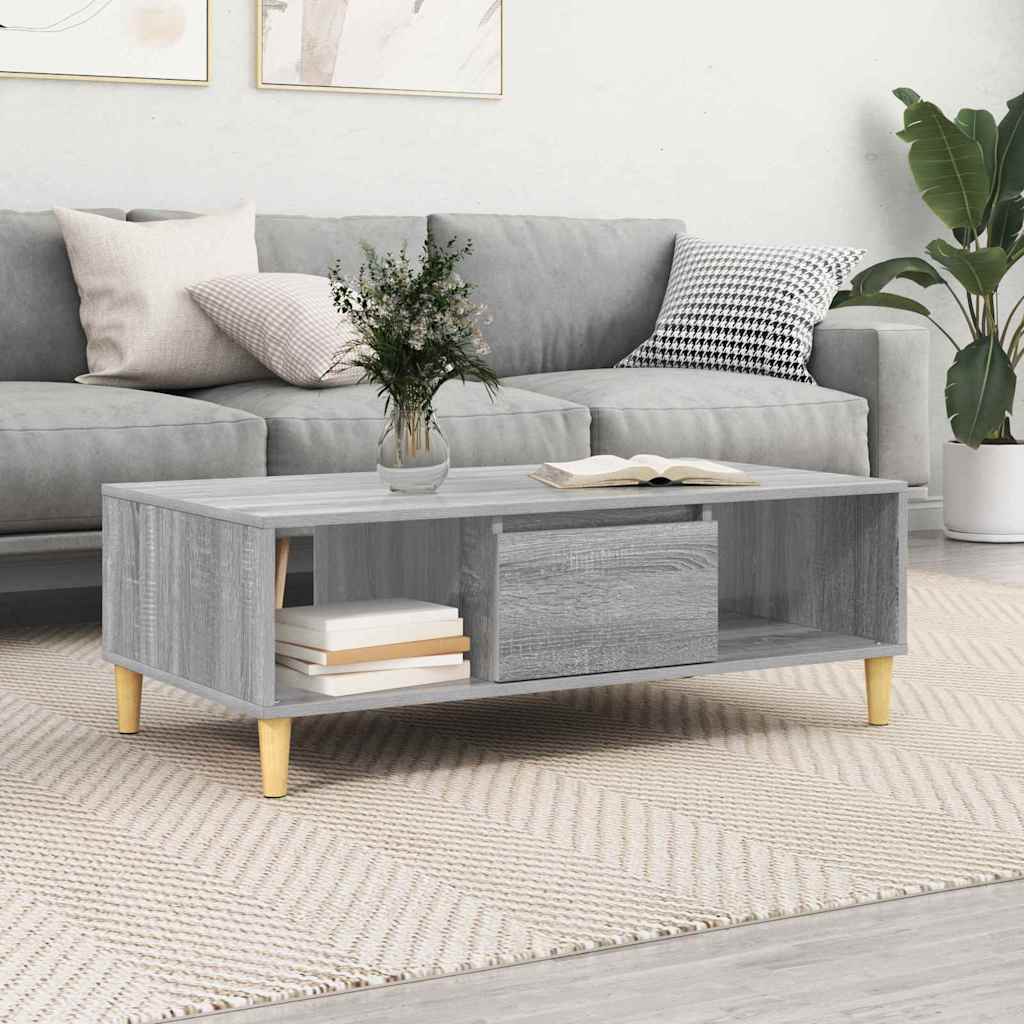 vidaXL Stolik kawowy Szary Sonoma 102 x 55 x 35 cm