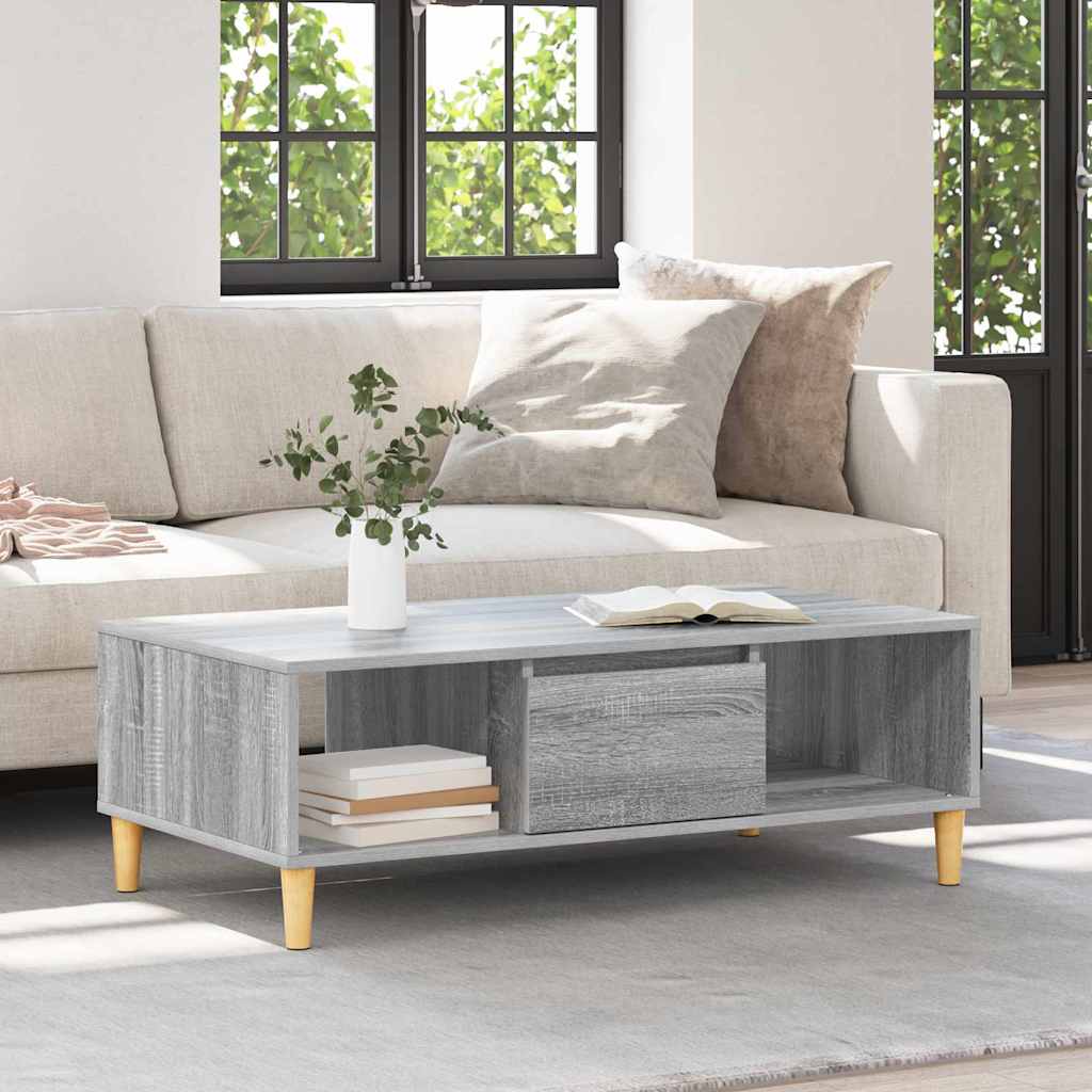 vidaXL Stolik kawowy Szary Sonoma 102 x 55 x 35 cm
