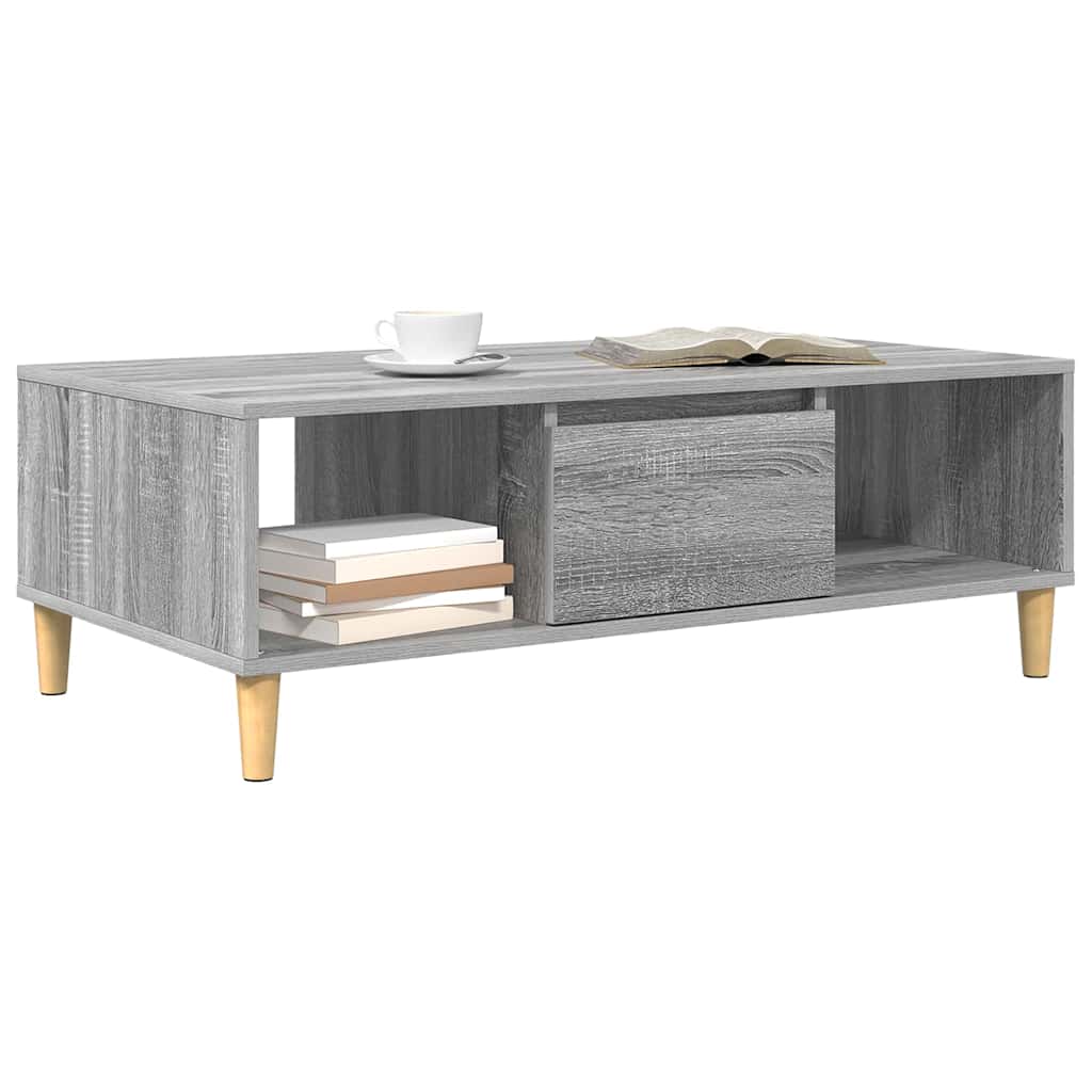 vidaXL Stolik kawowy Szary Sonoma 102 x 55 x 35 cm