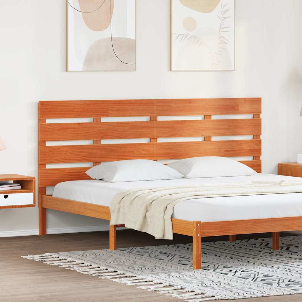 vidaXL Zagłówek Woskowy Brąz 200,5 x 3 x 80 cm Lite drewno sosnowe