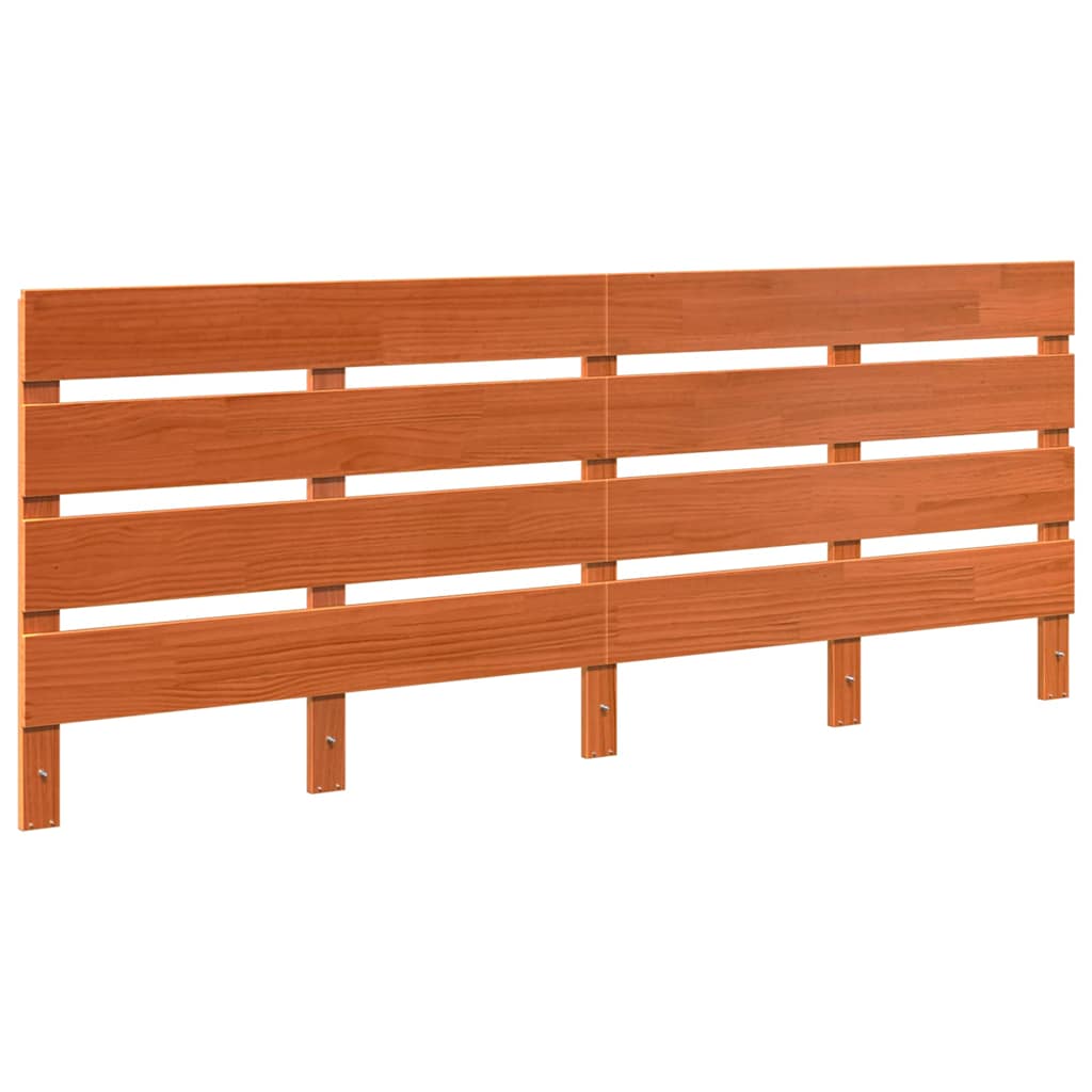 vidaXL Zagłówek Woskowy Brąz 200,5 x 3 x 80 cm Lite drewno sosnowe
