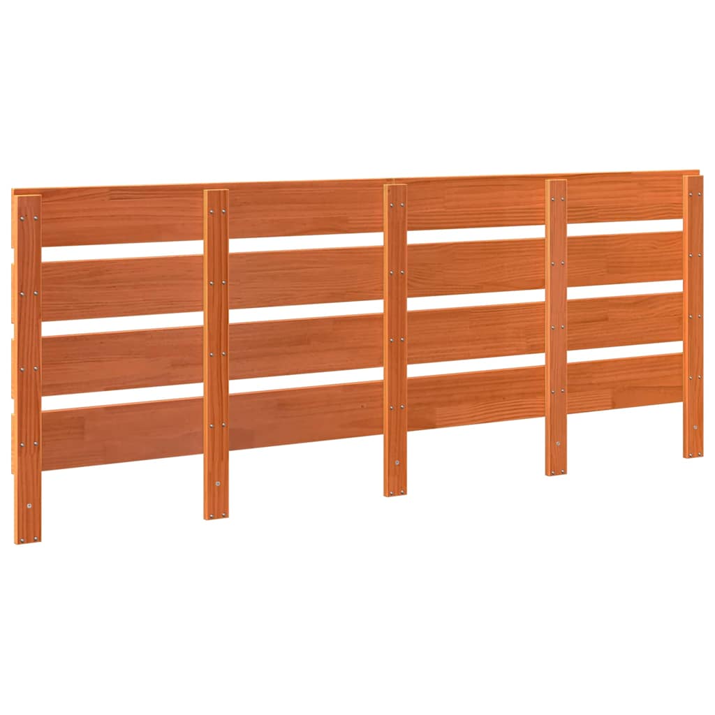 vidaXL Zagłówek Woskowy Brąz 200,5 x 3 x 80 cm Lite drewno sosnowe