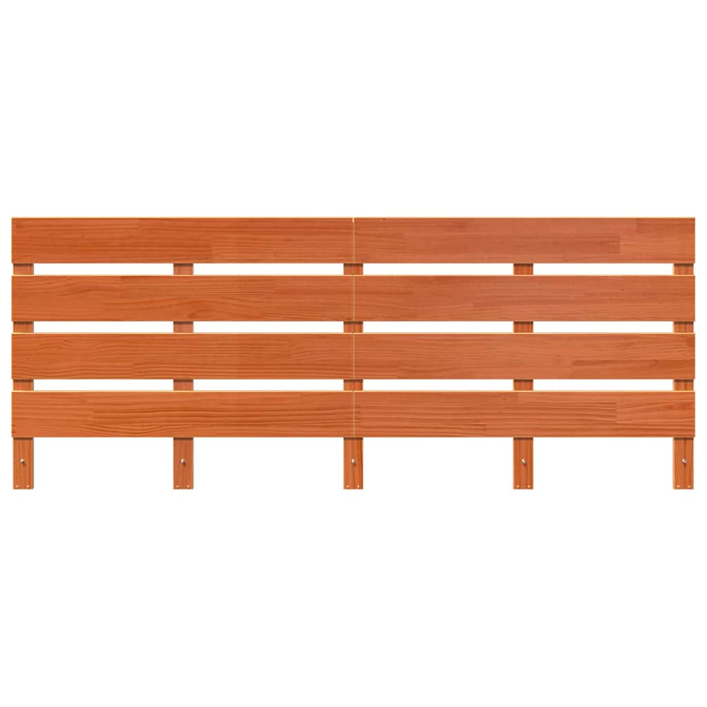 vidaXL Zagłówek Woskowy Brąz 200,5 x 3 x 80 cm Lite drewno sosnowe