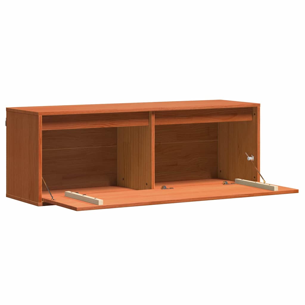 vidaXL Szafka ścienna z półką z drzwiami Woskowy Brąz 100 x 30 x 35 cm