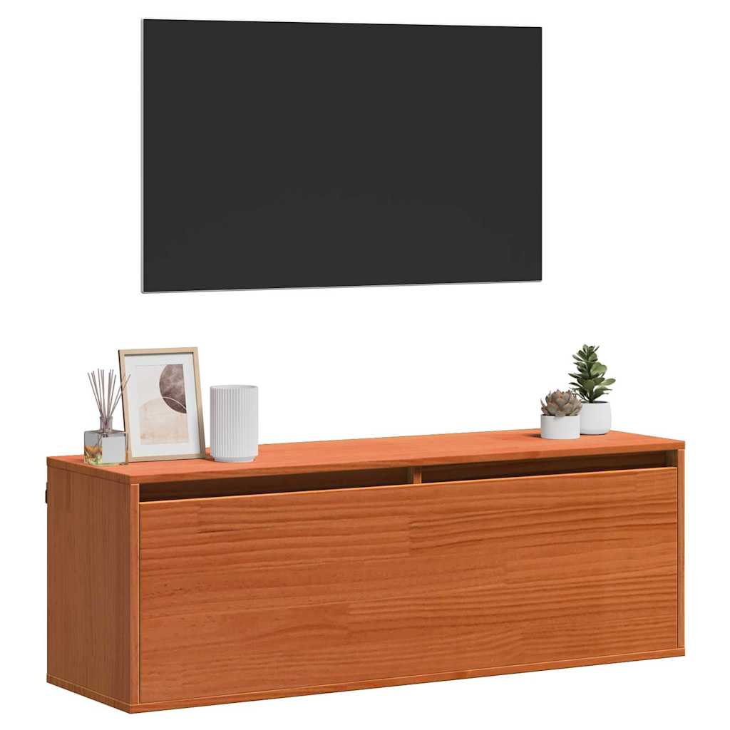 vidaXL Szafka ścienna z półką z drzwiami Woskowy Brąz 100 x 30 x 35 cm