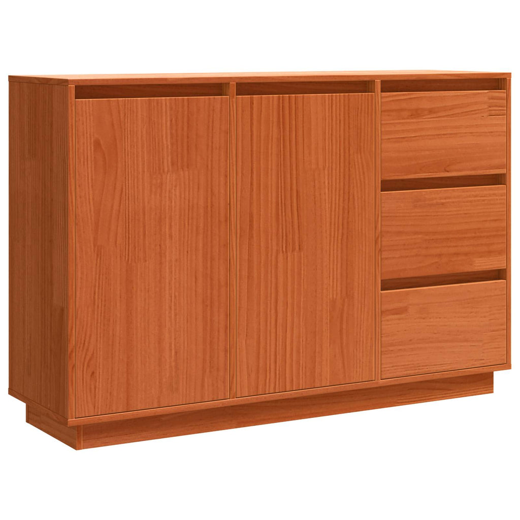 vidaXL Bufet Brązowy dąb 111 x 34 x 75 cm Lite drewno sosnowe