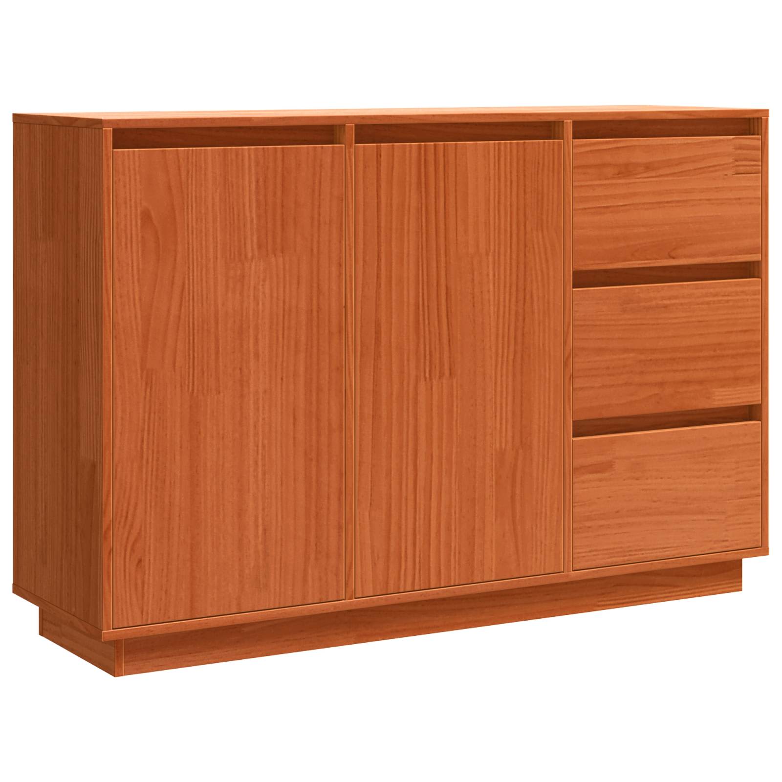 vidaXL Bufet Brązowy dąb 111 x 34 x 75 cm Lite drewno sosnowe