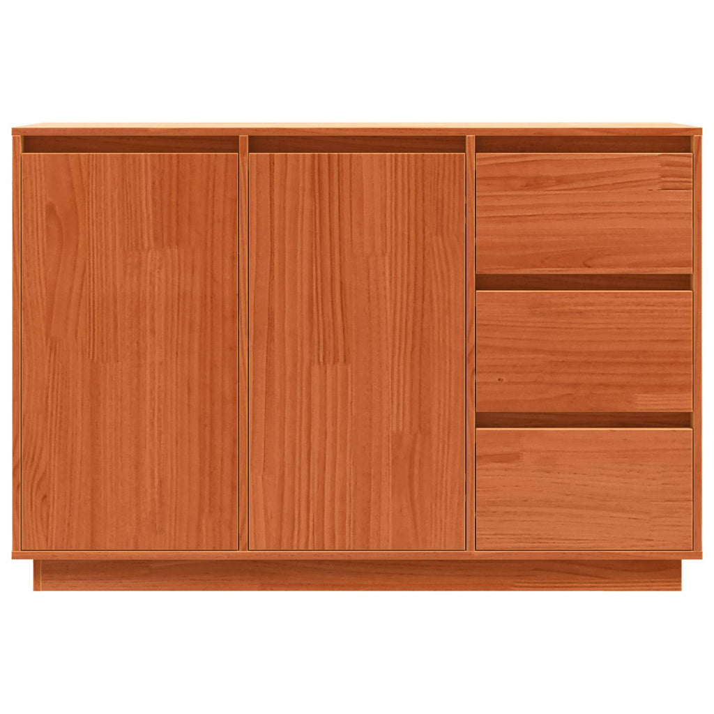 vidaXL Bufet Brązowy dąb 111 x 34 x 75 cm Lite drewno sosnowe