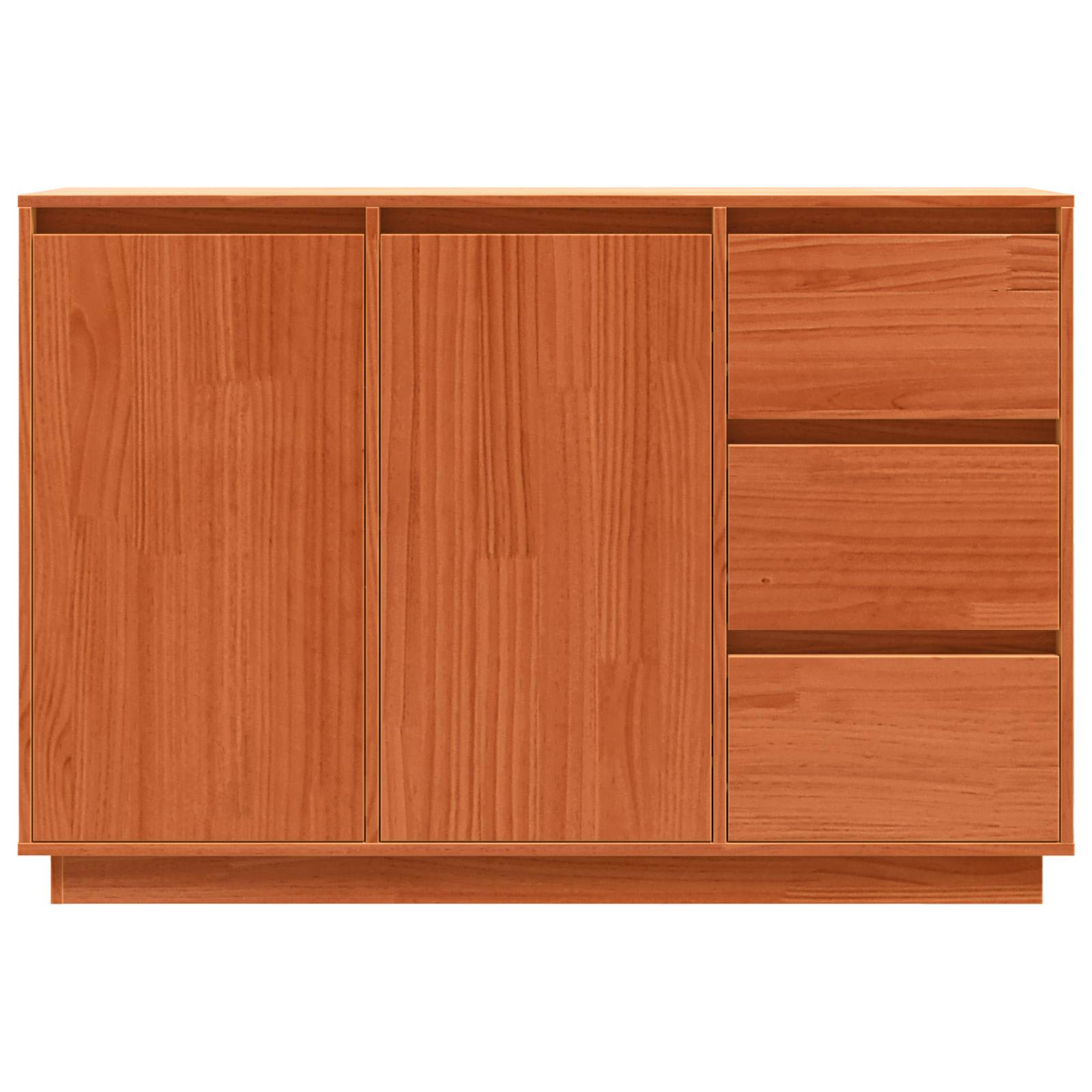 vidaXL Bufet Brązowy dąb 111 x 34 x 75 cm Lite drewno sosnowe