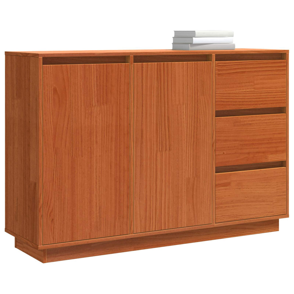 vidaXL Bufet Brązowy dąb 111 x 34 x 75 cm Lite drewno sosnowe