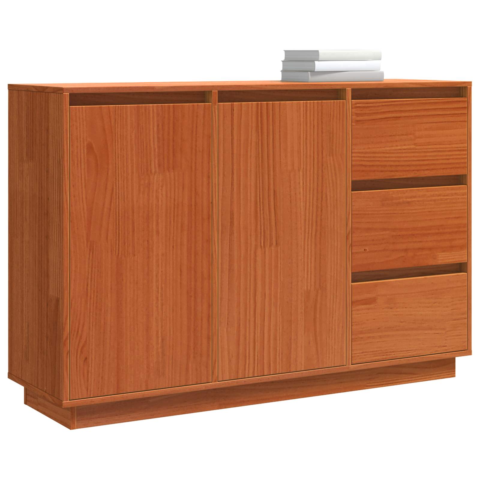 vidaXL Bufet Brązowy dąb 111 x 34 x 75 cm Lite drewno sosnowe