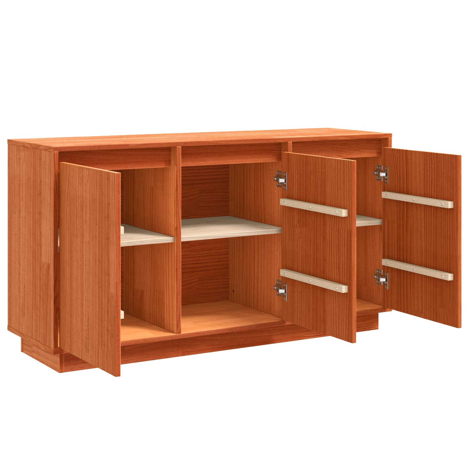 vidaXL Bufet Brązowy dąb 111 x 34 x 60 cm Lite drewno sosnowe