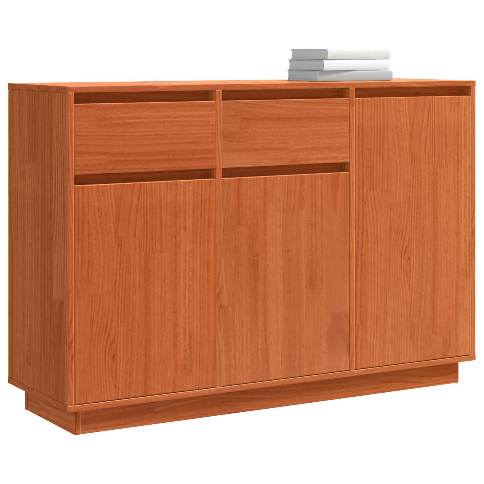 vidaXL Bufet Woskowy Brąz 110 x 34 x 75 cm Lite drewno sosnowe