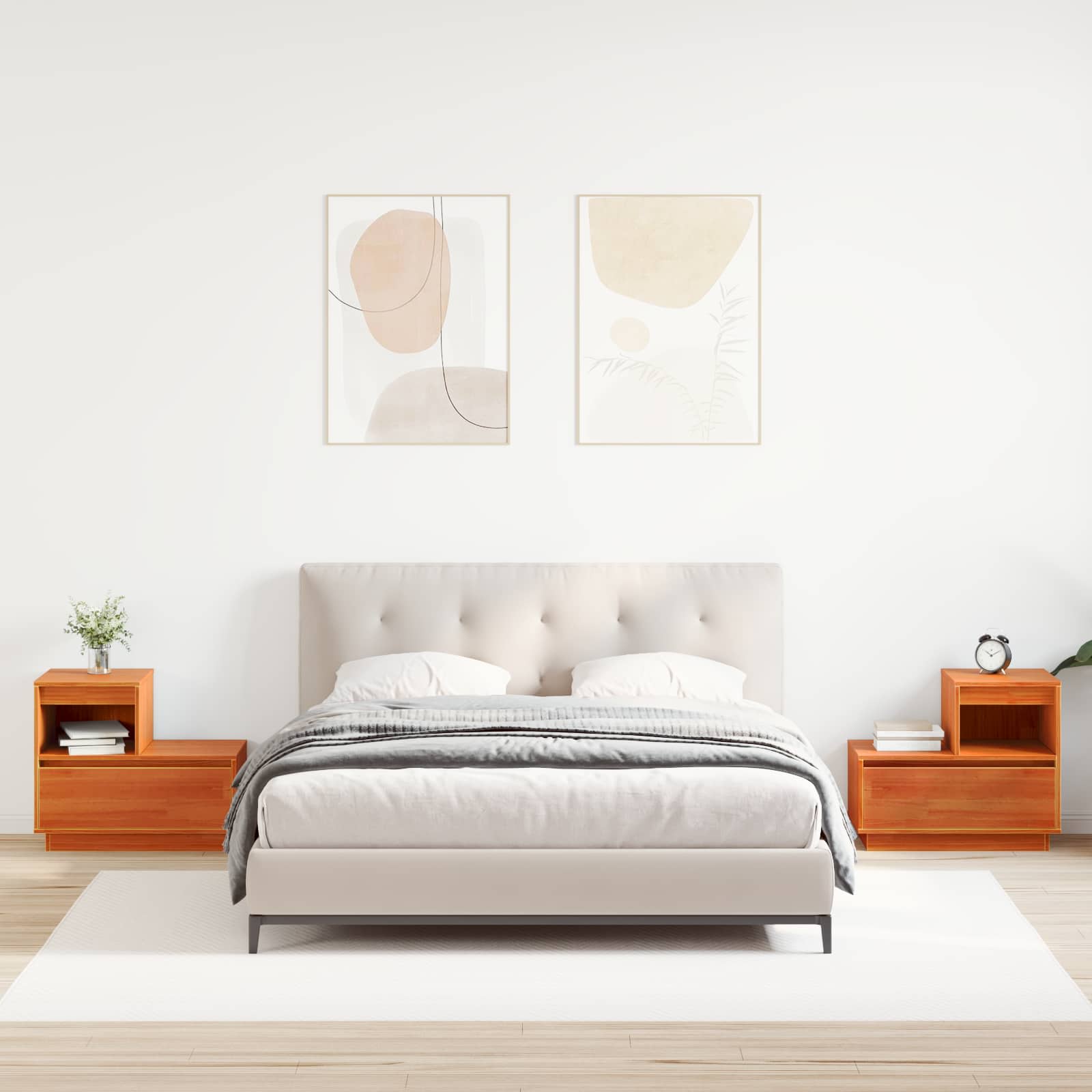 vidaXL Szafka Nocna z szufladą 2 pcs Woskowy Brąz 60 x 34 x 51 cm