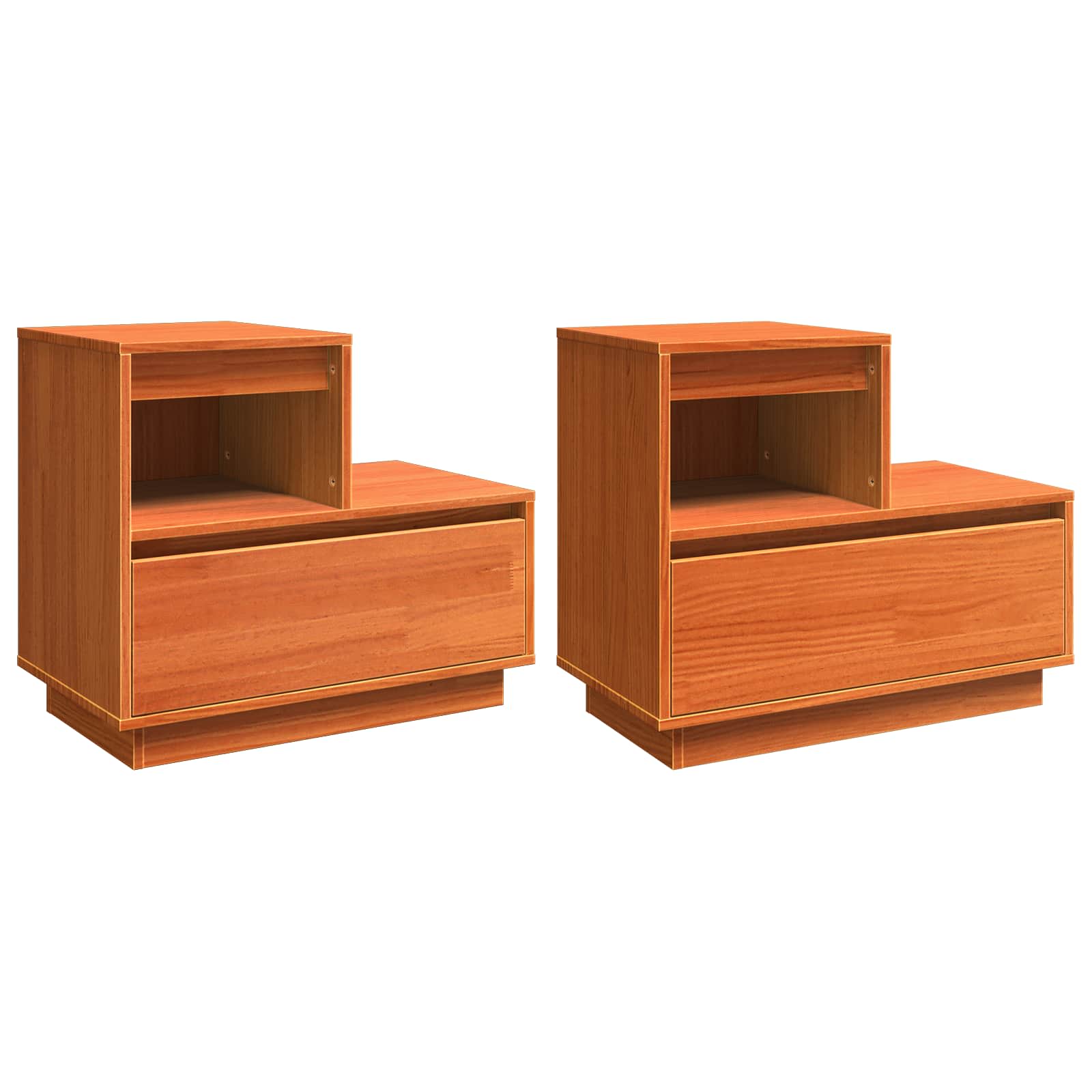 vidaXL Szafka Nocna z szufladą 2 pcs Woskowy Brąz 60 x 34 x 51 cm