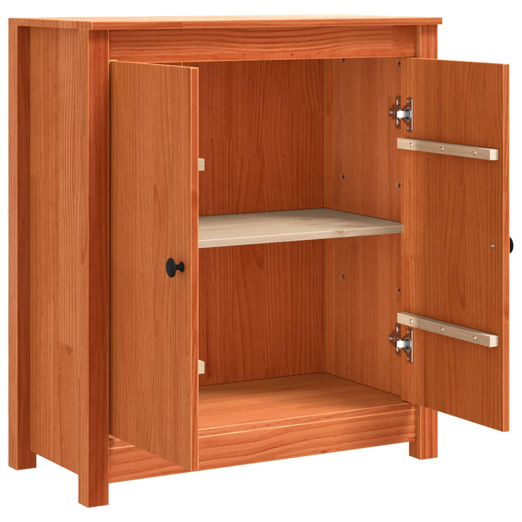 vidaXL Bufet Woskowy Brąz 70 x 35 x 80 cm Lite drewno sosnowe
