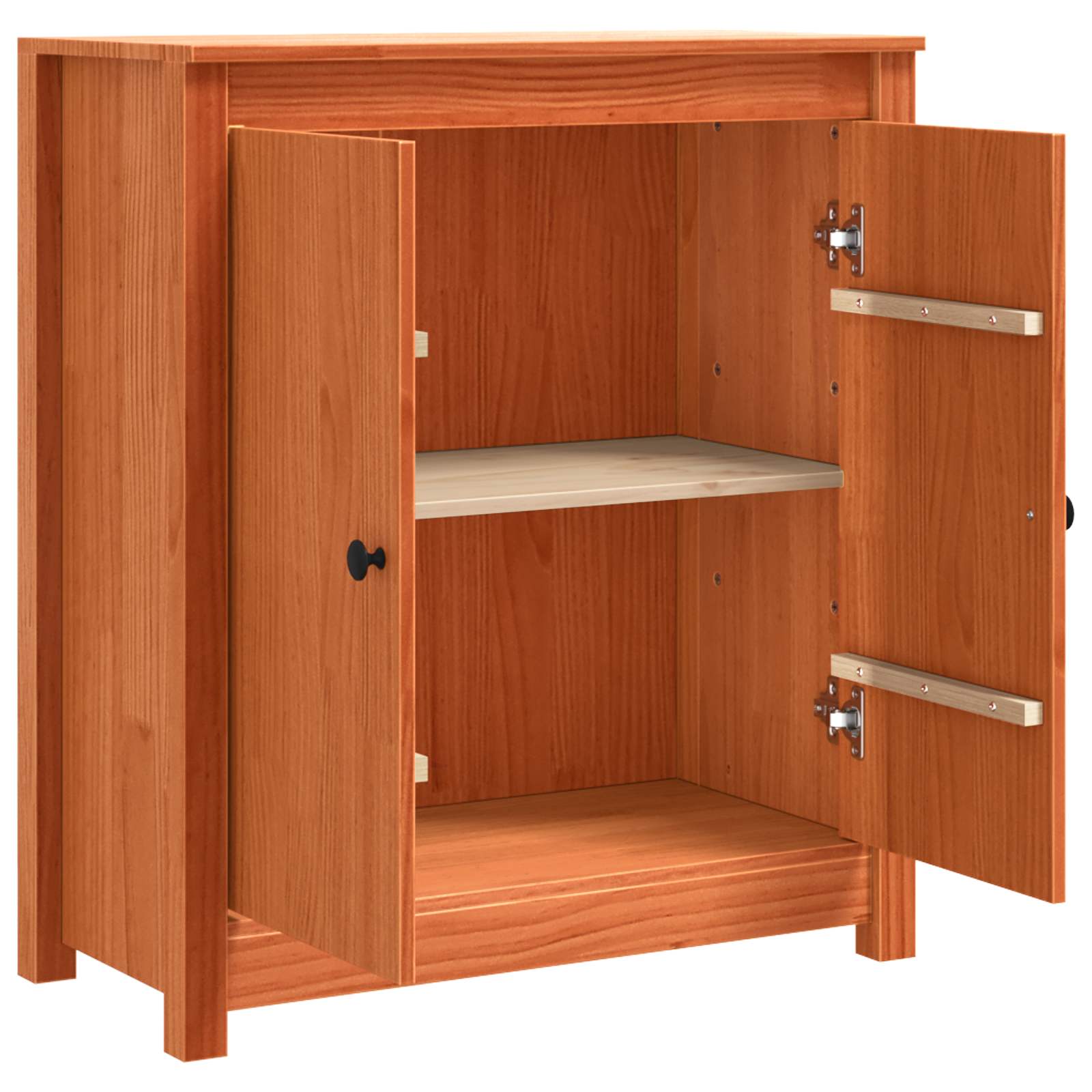 vidaXL Bufet Woskowy Brąz 70 x 35 x 80 cm Lite drewno sosnowe
