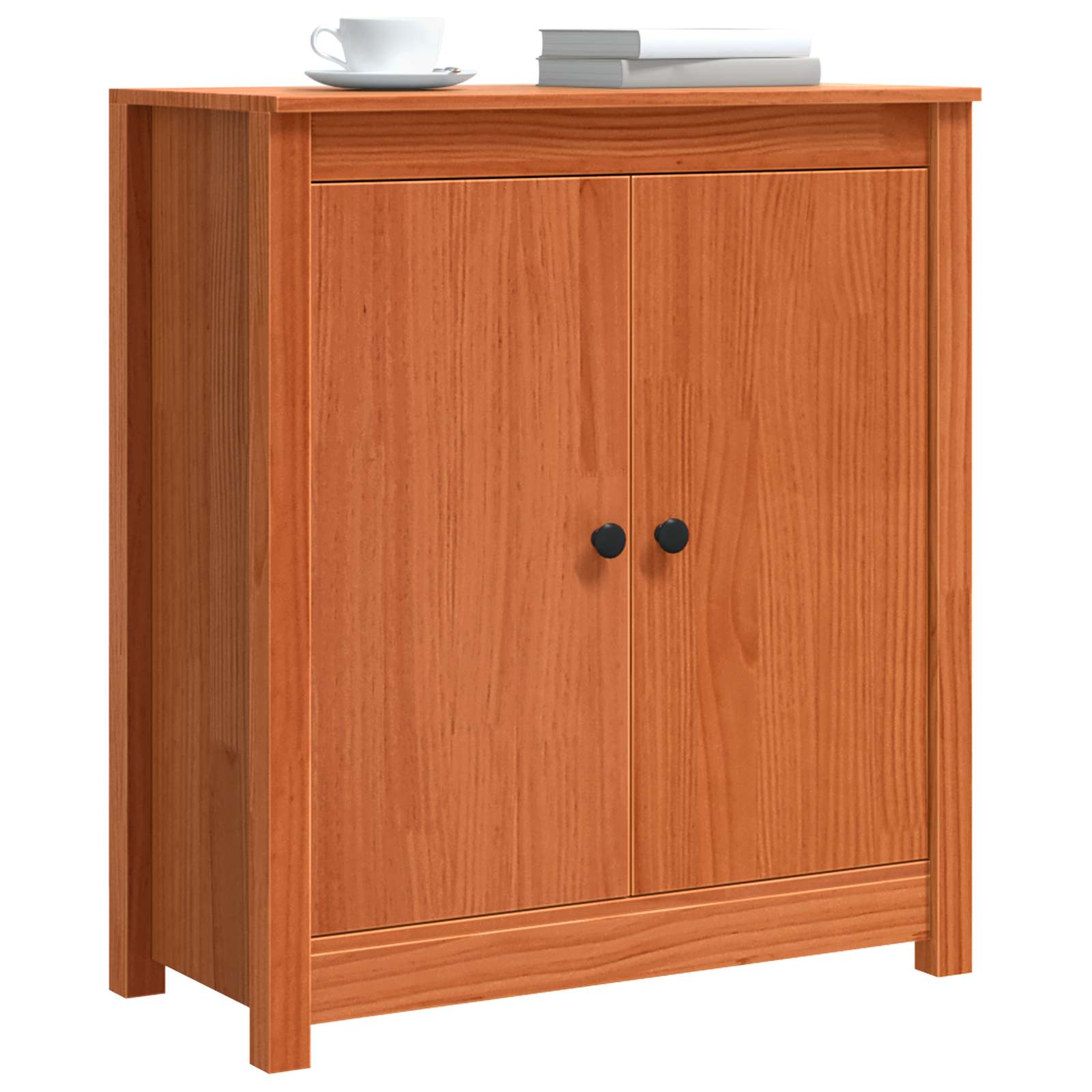 vidaXL Bufet Woskowy Brąz 70 x 35 x 80 cm Lite drewno sosnowe