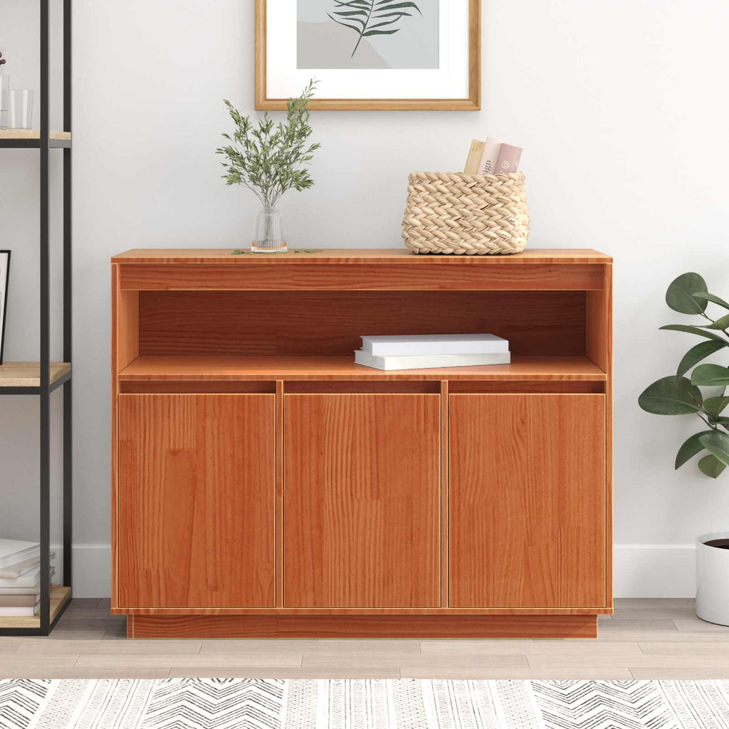 vidaXL Bufet Woskowy Brąz 104,5 x 34 x 80 cm Lite drewno sosnowe