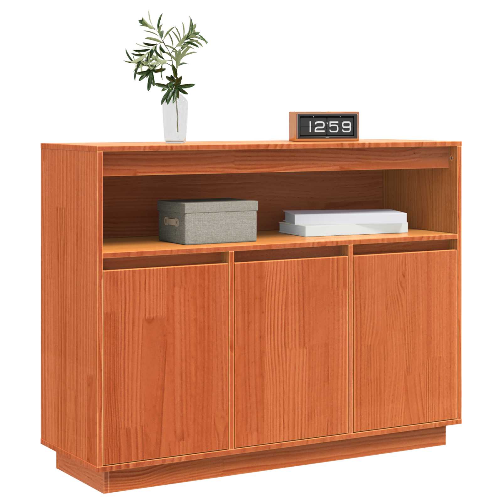 vidaXL Bufet Woskowy Brąz 104,5 x 34 x 80 cm Lite drewno sosnowe
