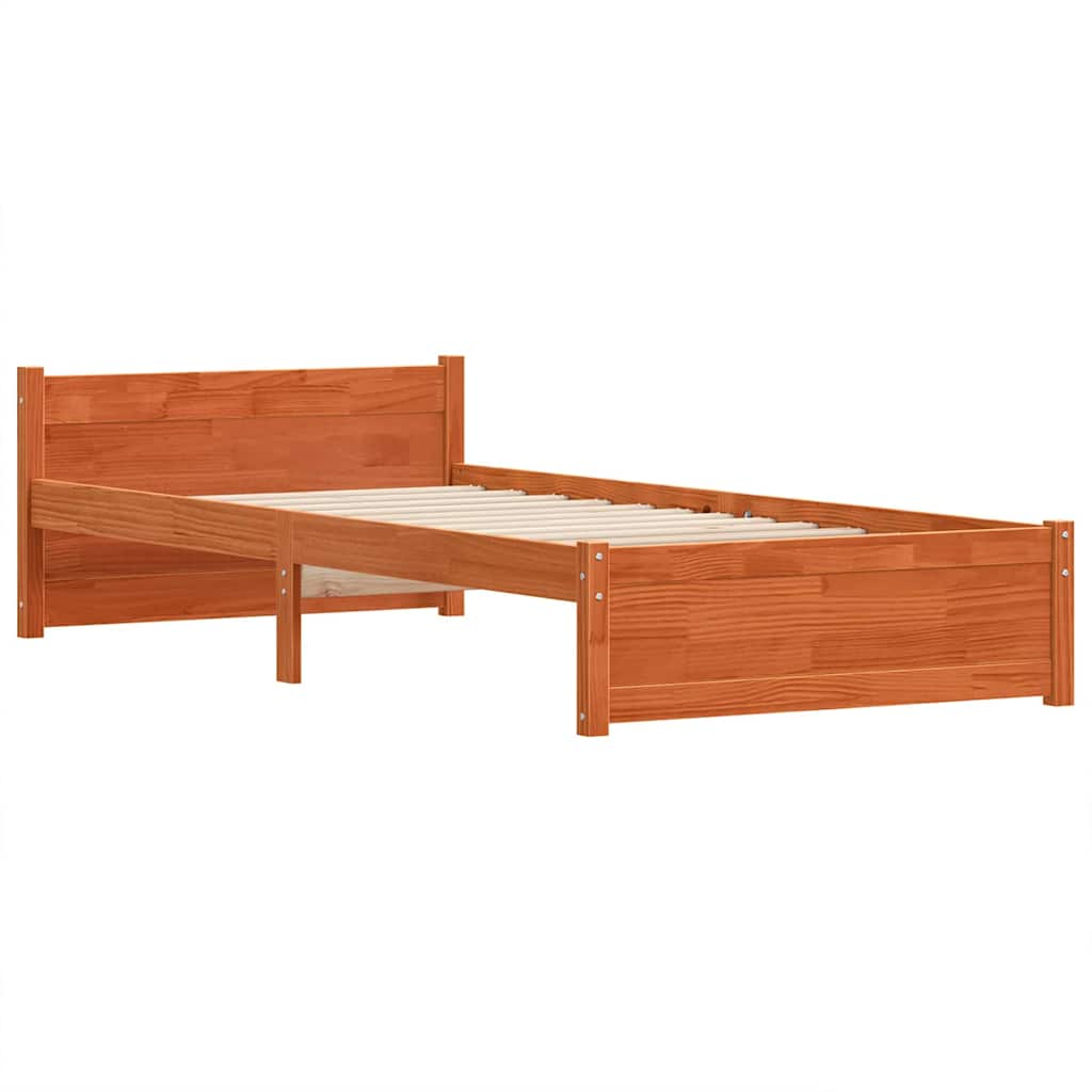 vidaXL Ramka łóżka Z zagłówkiem Woskowy Brąz 205,5 x 105,5 x 51 cm