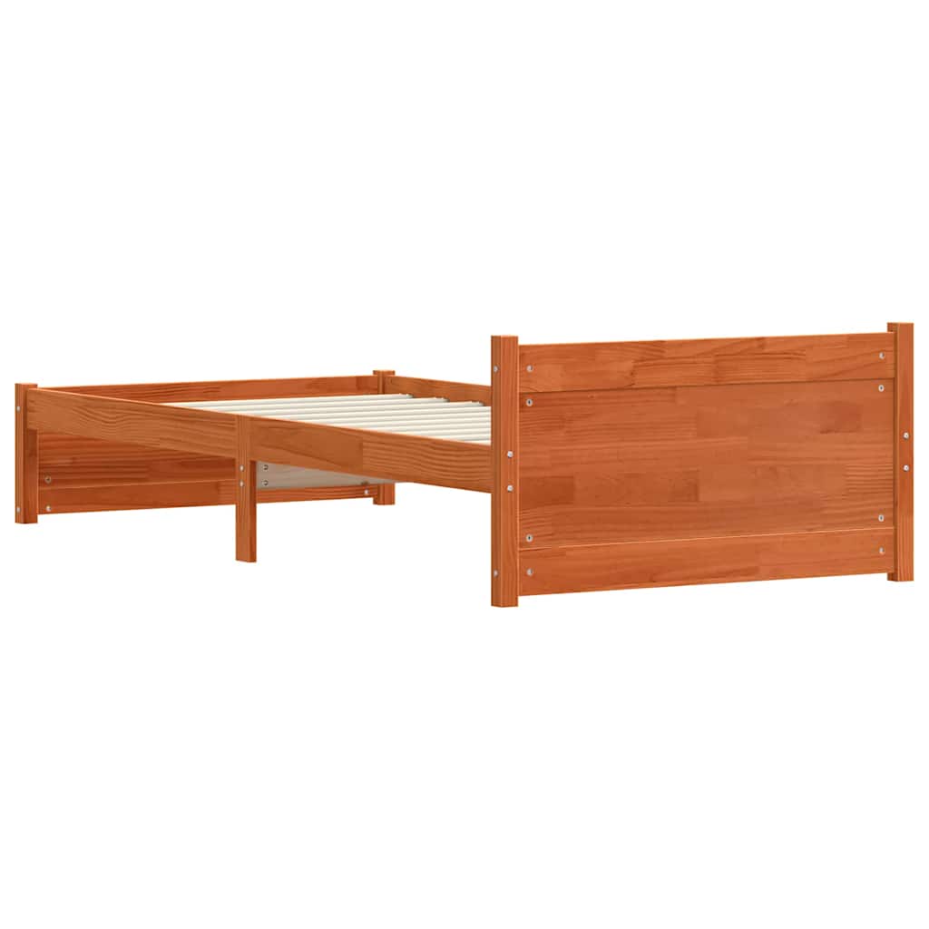 vidaXL Ramka łóżka Z zagłówkiem Woskowy Brąz 205,5 x 105,5 x 51 cm