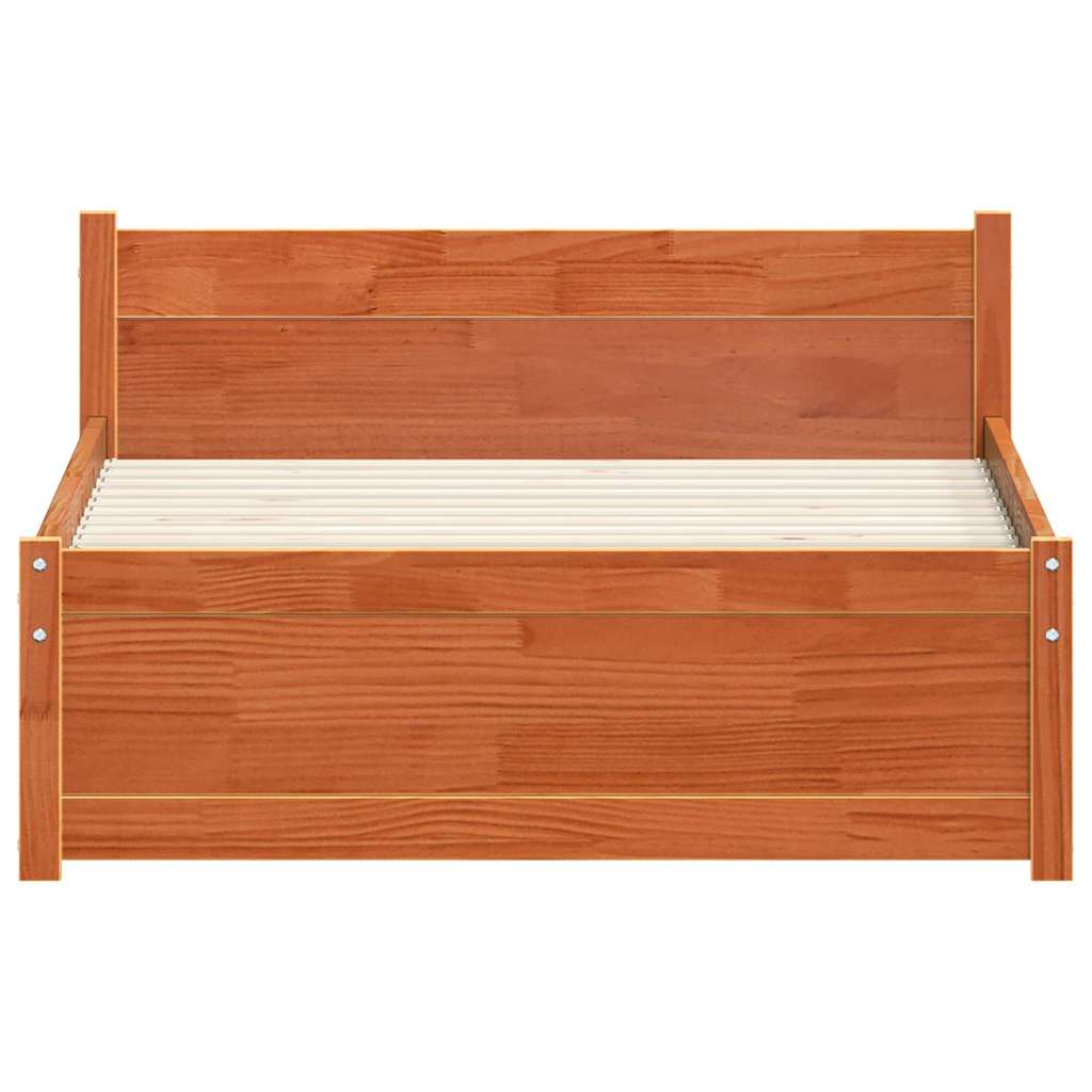 vidaXL Ramka łóżka Z zagłówkiem Woskowy Brąz 205,5 x 105,5 x 51 cm