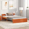 vidaXL Ramka łóżka Z zagłówkiem Woskowy Brąz 205,5 x 125,5 x 51 cm