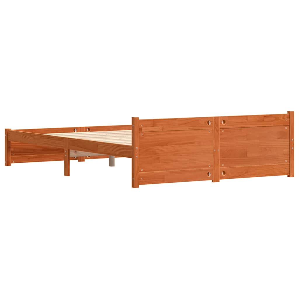 vidaXL Ramka łóżka Z zagłówkiem Woskowy Brąz 205,5 x 155,5 x 51 cm