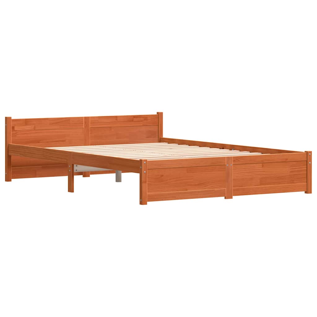 vidaXL Ramka łóżka Z zagłówkiem Woskowy Brąz 205,5 x 165,5 x 51 cm