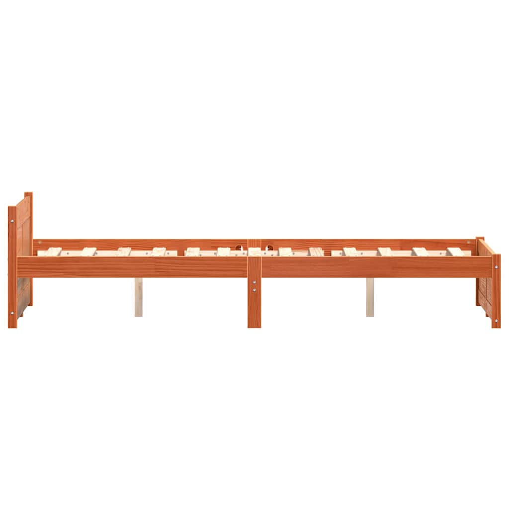 vidaXL Ramka łóżka Z zagłówkiem Woskowy Brąz 205,5 x 165,5 x 51 cm