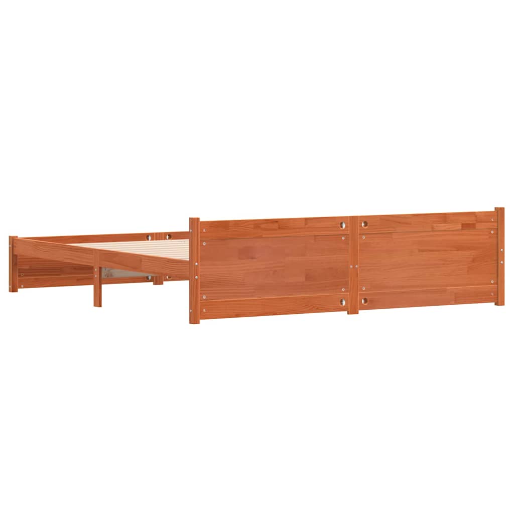 vidaXL Ramka łóżka Z zagłówkiem Woskowy Brąz 205,5 x 185,5 x 51 cm
