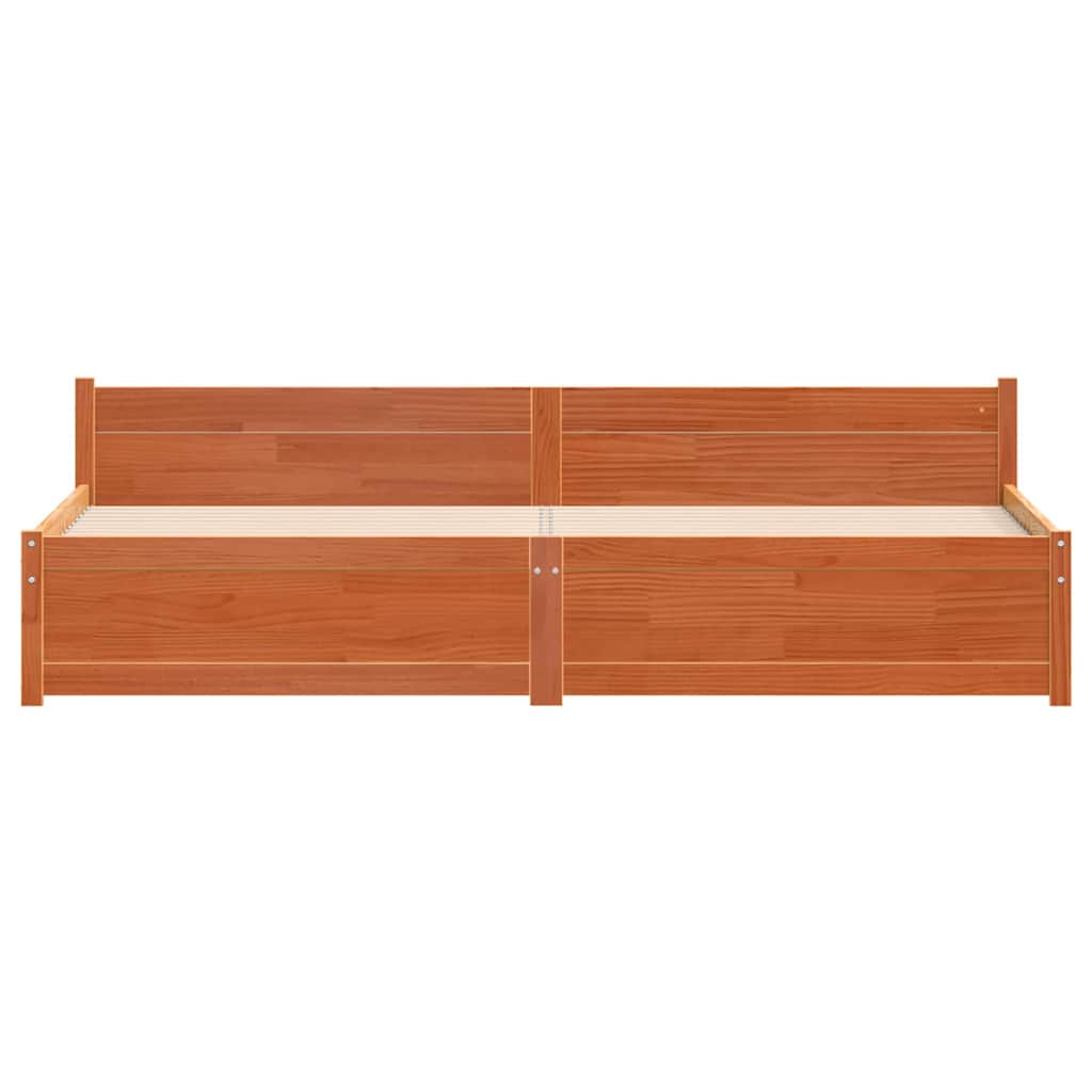 vidaXL Ramka łóżka Z zagłówkiem Woskowy Brąz 205,5 x 185,5 x 51 cm