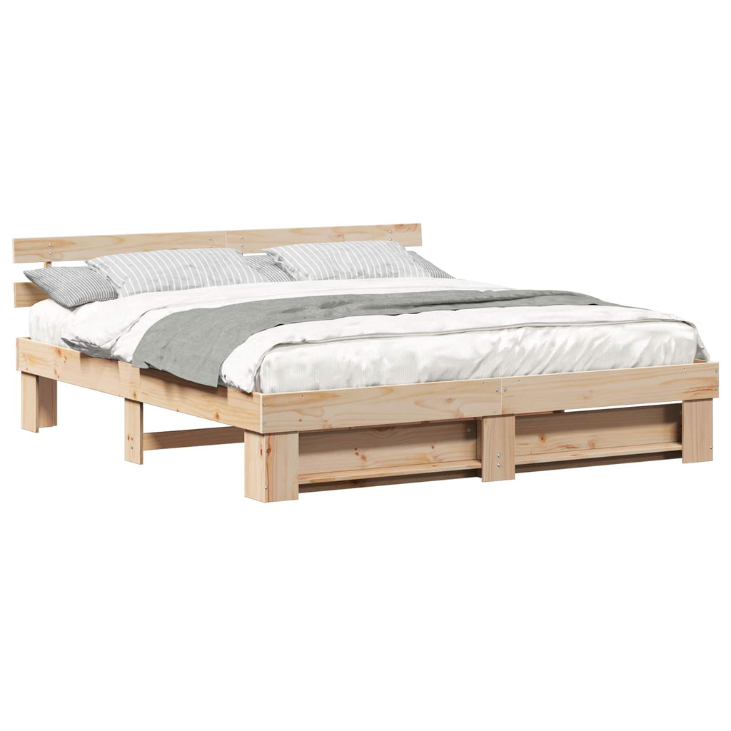 vidaXL Ramka łóżka Brązowy 180 x 200 cm Lite drewno sosnowe