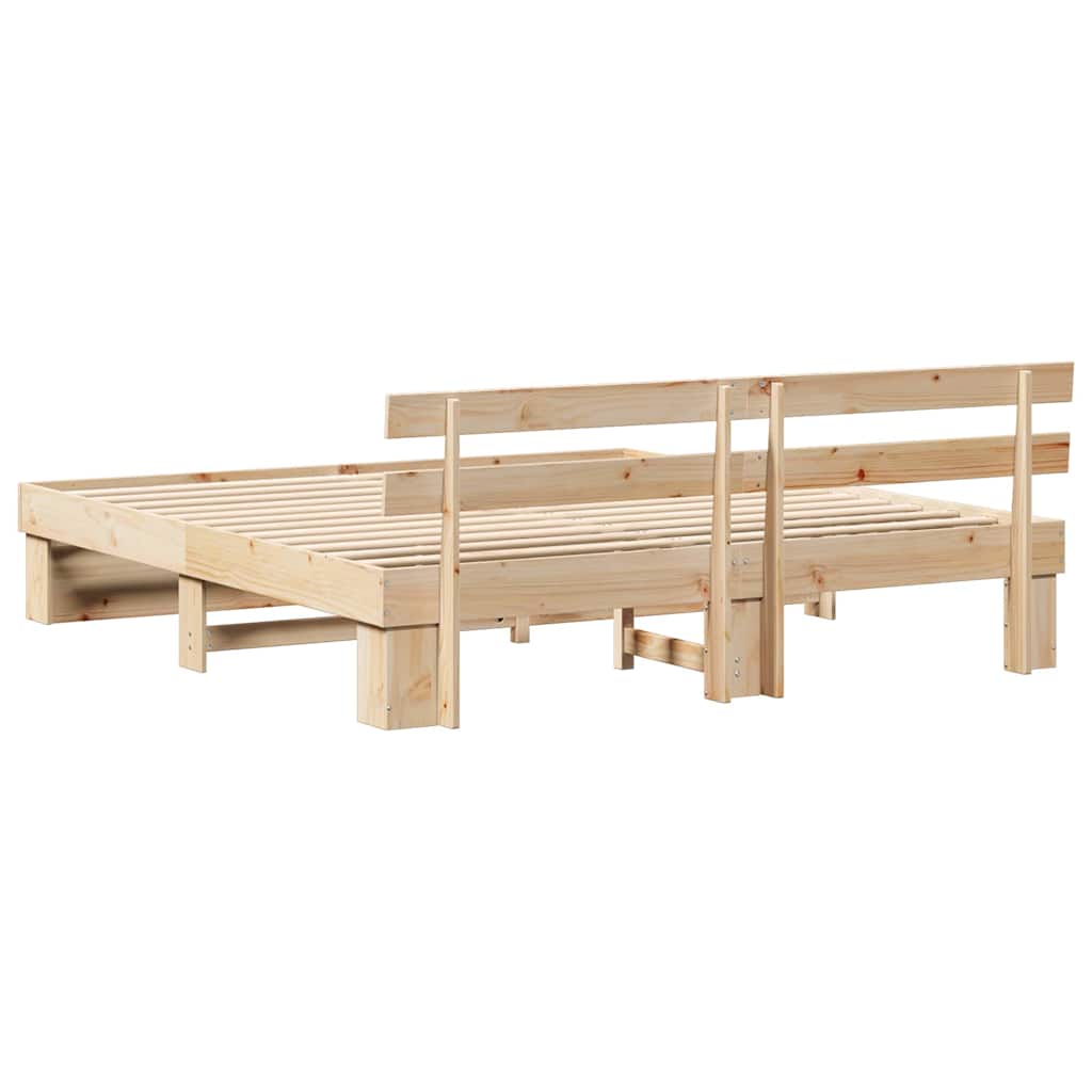 vidaXL Ramka łóżka Brązowy 180 x 200 cm Lite drewno sosnowe