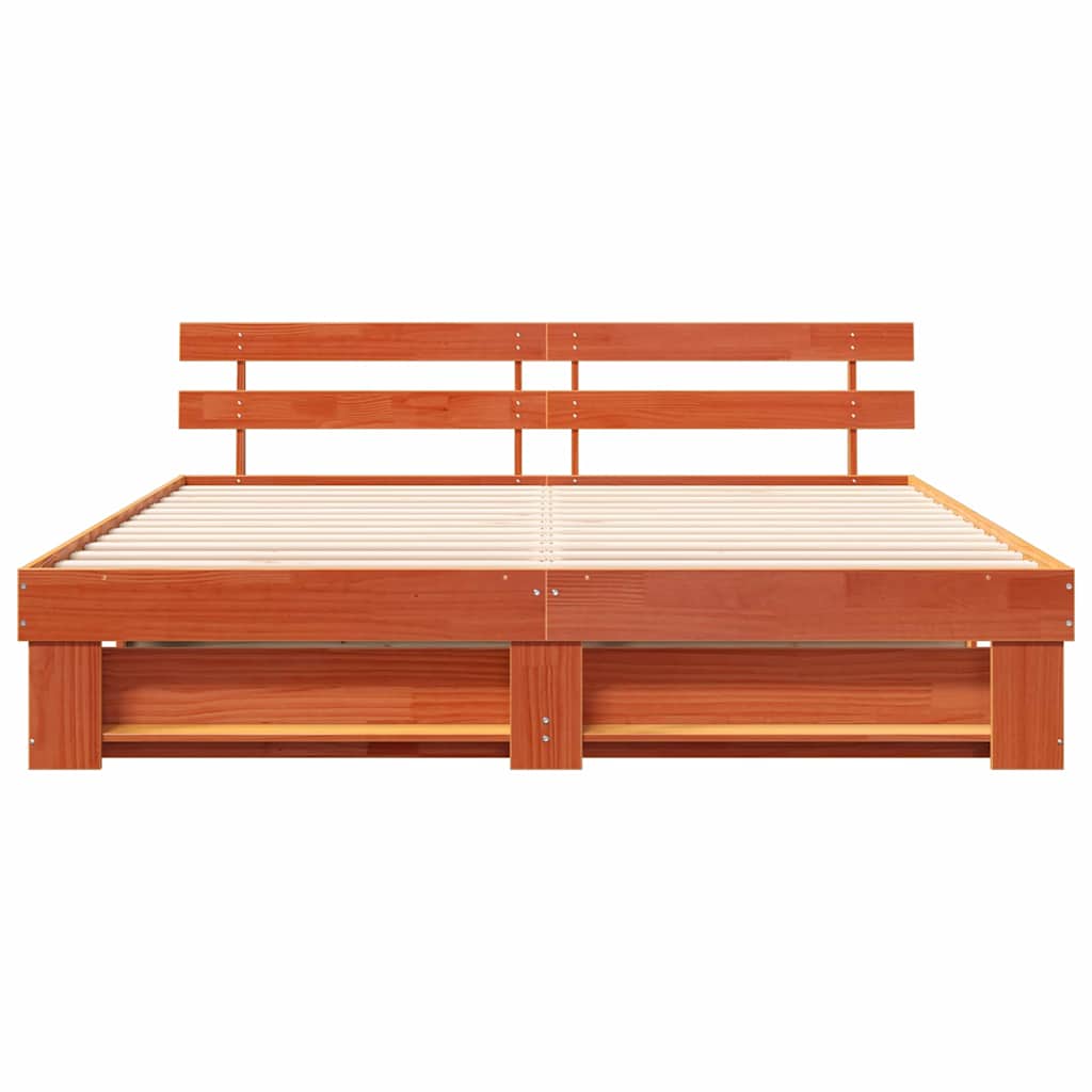 vidaXL Ramka łóżka Brązowy 180 x 200 cm Lite drewno sosnowe