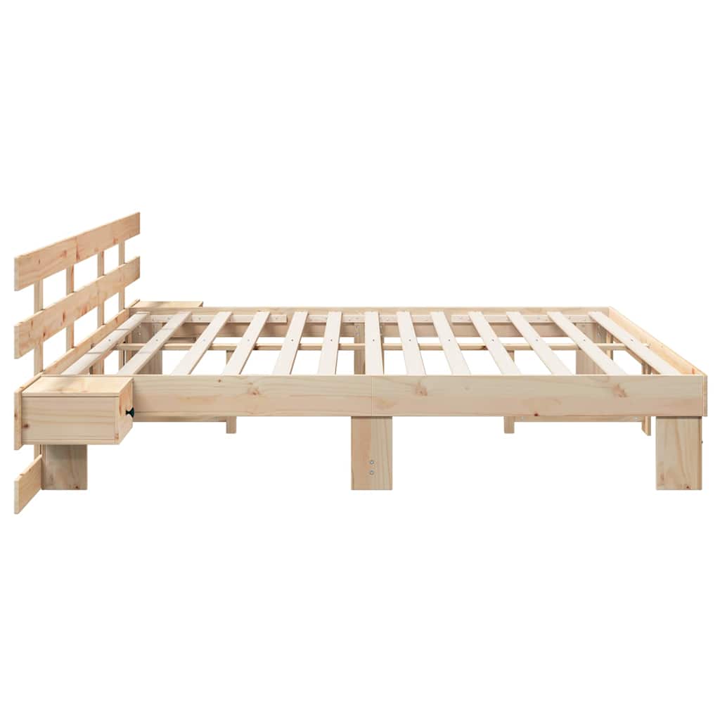 vidaXL Ramka łóżka Brązowy 200 x 200 cm Lite drewno sosnowe