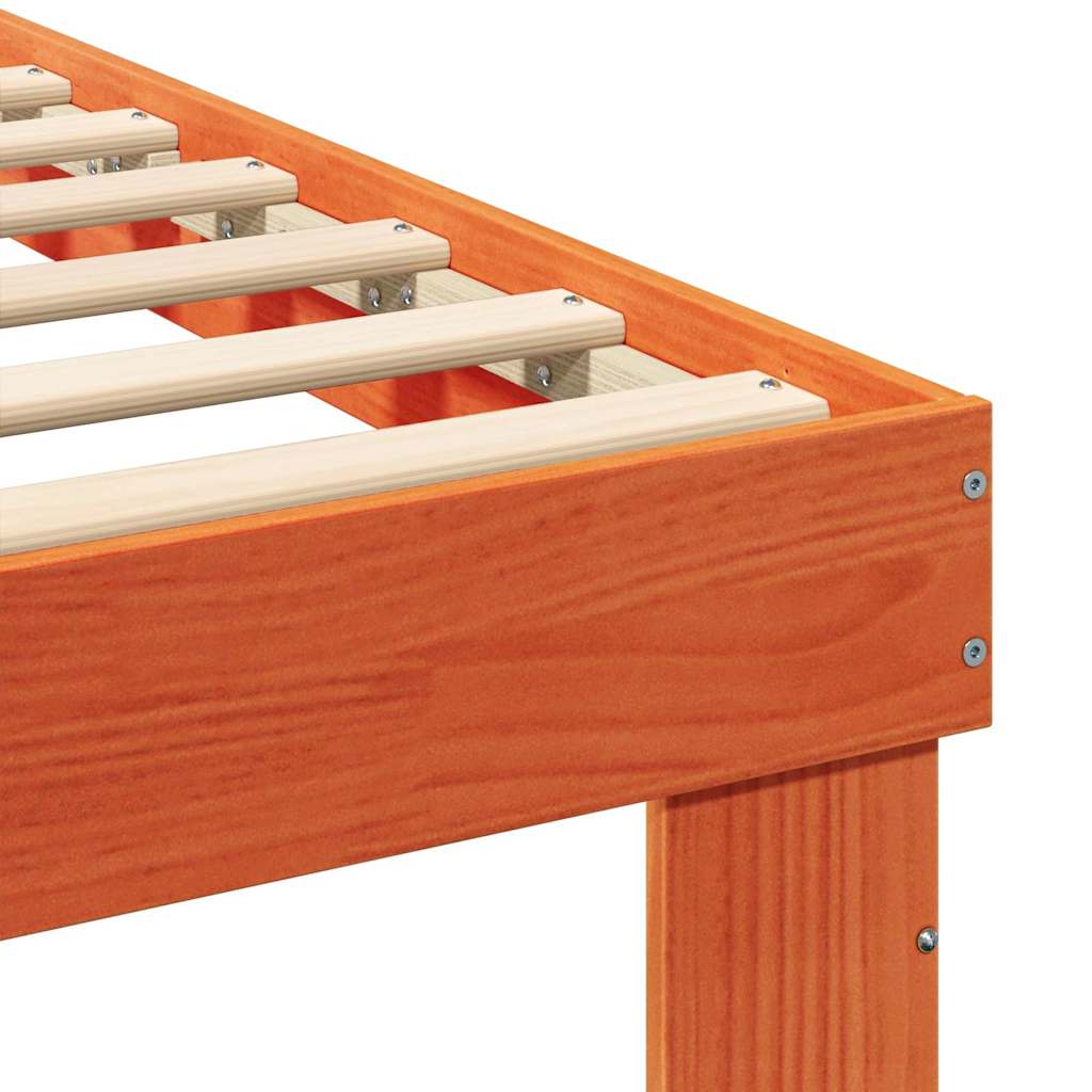 vidaXL Ramka łóżka Brązowy 200 x 200 cm Lite drewno sosnowe