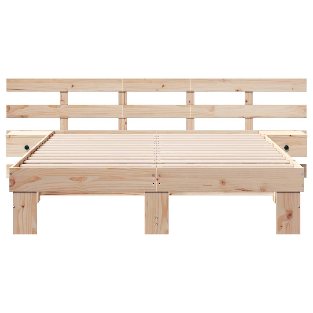 vidaXL Ramka łóżka Brązowy 150 x 200 cm Lite drewno sosnowe