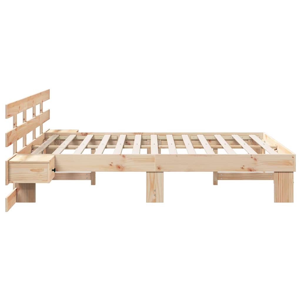 vidaXL Ramka łóżka Brązowy 150 x 200 cm Lite drewno sosnowe