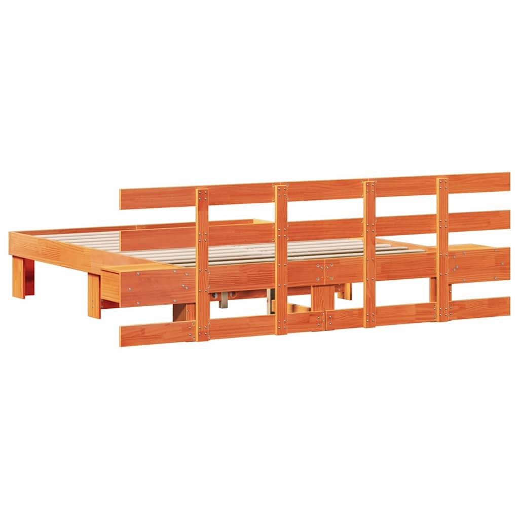 vidaXL Ramka łóżka Brązowy 150 x 200 cm Lite drewno sosnowe