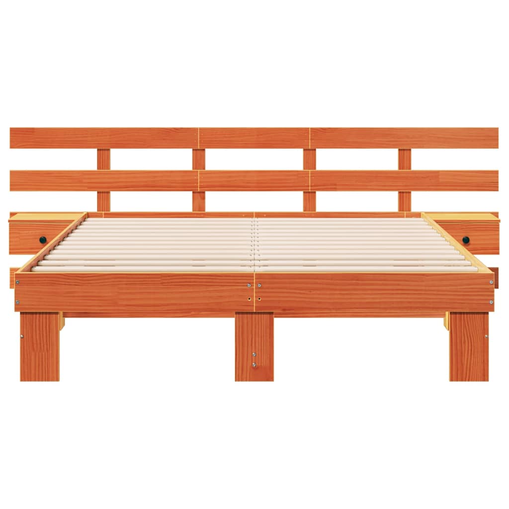 vidaXL Ramka łóżka Brązowy 150 x 200 cm Lite drewno sosnowe