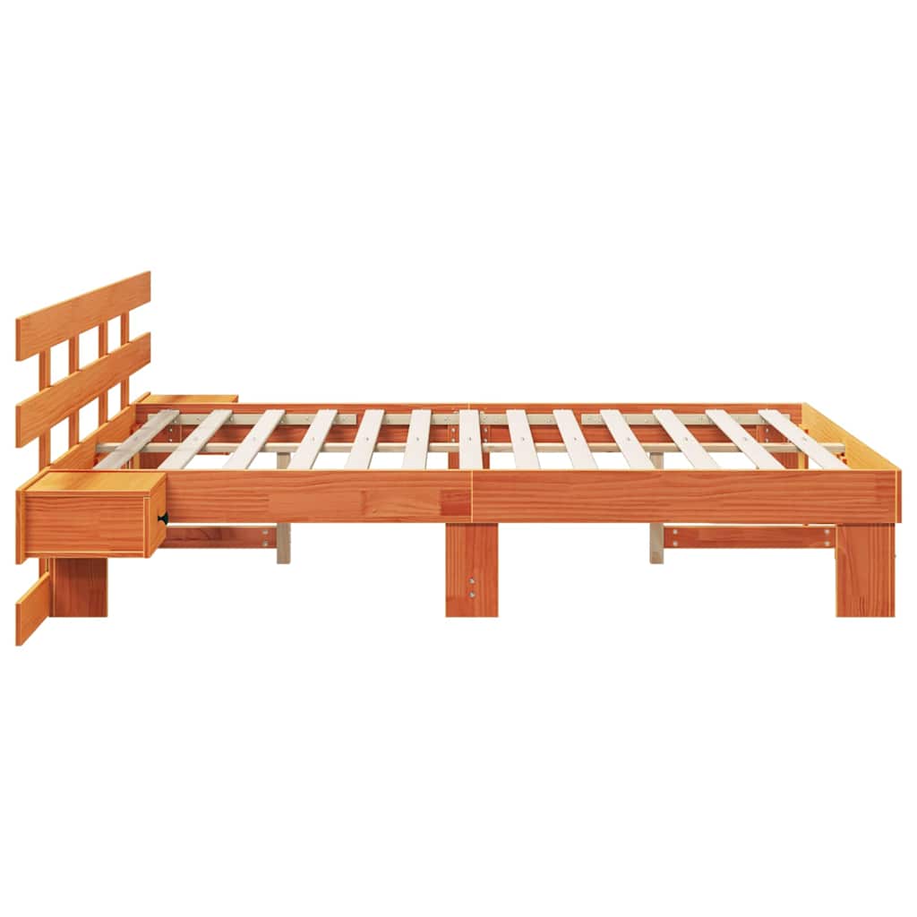 vidaXL Ramka łóżka Brązowy 150 x 200 cm Lite drewno sosnowe