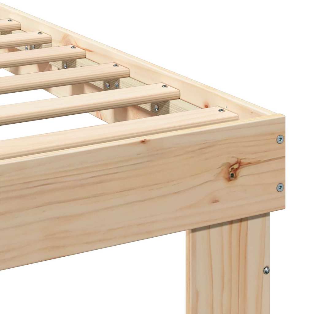vidaXL Ramka łóżka Brązowy 135 x 190 cm Lite drewno sosnowe