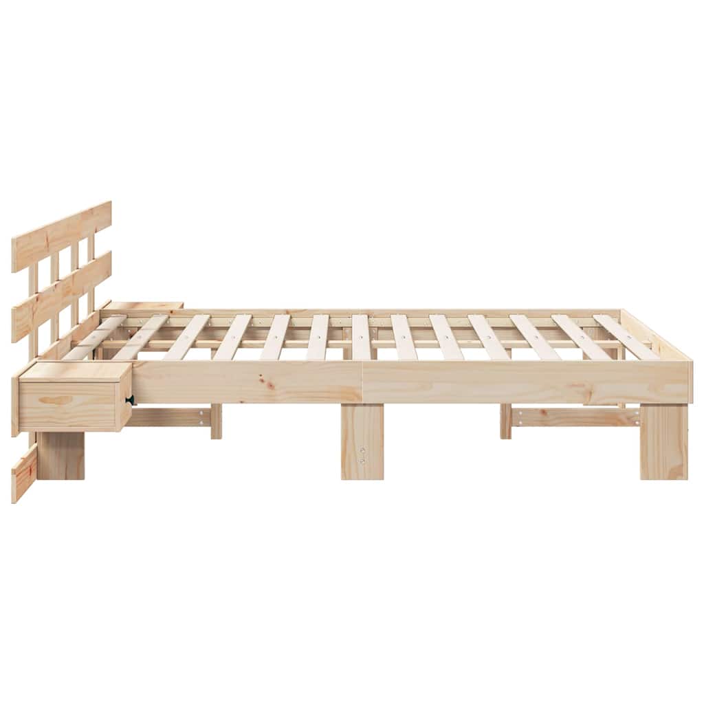 vidaXL Ramka łóżka Brązowy 135 x 190 cm Lite drewno sosnowe